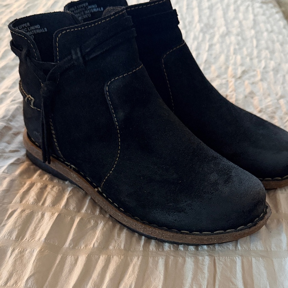 Born Black Suede Ankle Boots